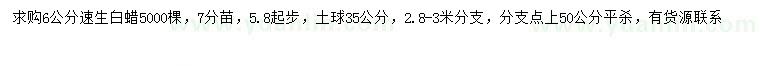 求購5.8-6公分速生白蠟