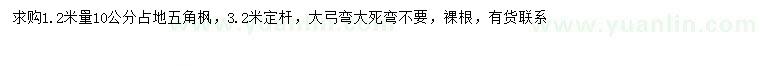 求購(gòu)10公分五角楓