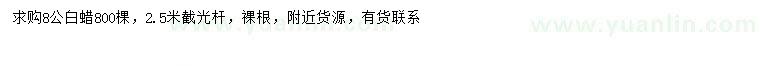 求購8公分白蠟