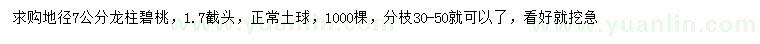 求購地徑7公分龍柱碧桃
