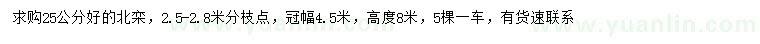 求購25公分北欒