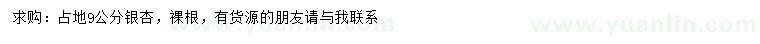 求購9公分銀杏