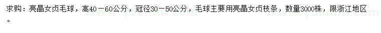 求購高40-60公分亮晶女貞球
