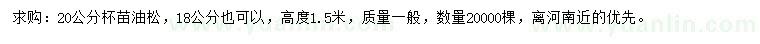 求購20公分油松
