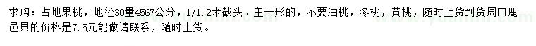求購30量4、5、6、7公分果桃
