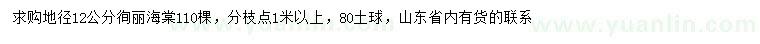 求購地徑12公分徇麗海棠