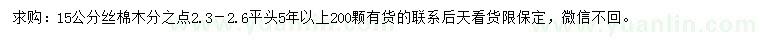 求購15公分絲棉木