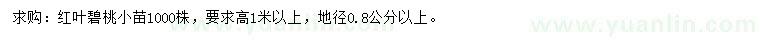 求購地徑0.8公分以上紅葉碧桃