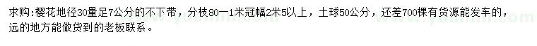 求購30量7公分櫻花