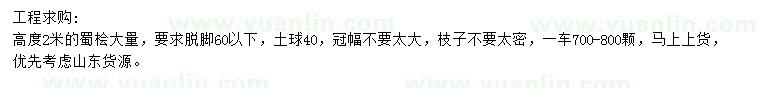 求購高2米蜀檜