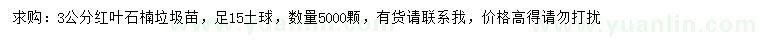 求購3公分紅葉石楠