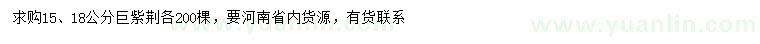 求購(gòu)15、18公分巨紫荊