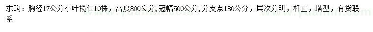 求購胸徑17公分小葉欖仁