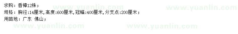 求購胸徑14公分香樟