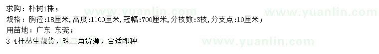 求購(gòu)胸徑18公分樸樹(shù)