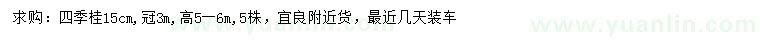 求購15公分四季桂