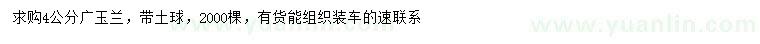 求購4公分廣玉蘭