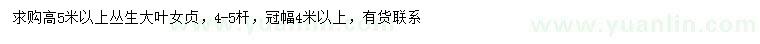 求購(gòu)高5米以上叢生大葉女貞