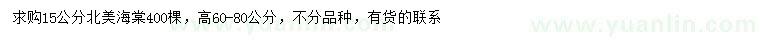求購15公分北美海棠
