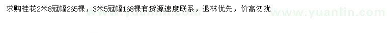 求購冠幅2.8、3.5米桂花