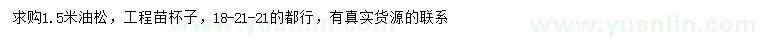 求購(gòu)1.5米油松