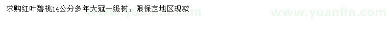 求購14公分紅葉碧桃