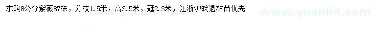 求購8公分紫薇