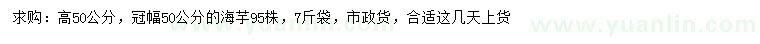 求購(gòu)高50公分海芋