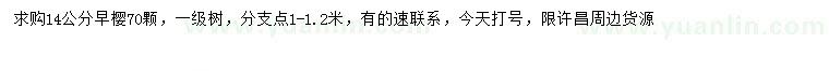 求購14公分早櫻