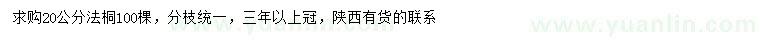 求購(gòu)20公分法桐
