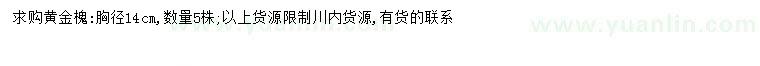 求購(gòu)胸徑14公分黃金槐