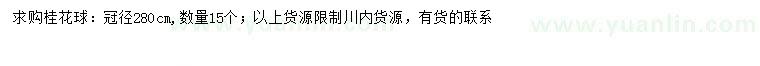 求購冠幅280公分桂花球
