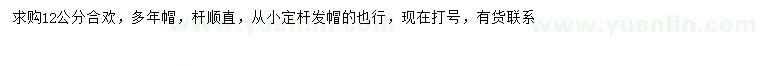 求購12公分合歡
