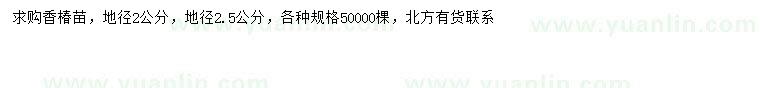 求購地徑2、2.5公分香椿