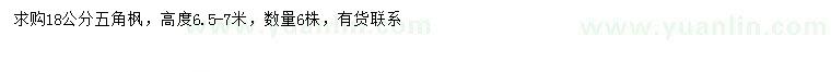 求購(gòu)18公分五角楓