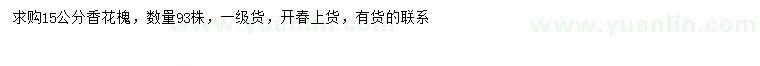 求購15公分香花槐