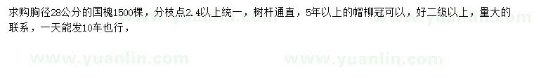 求購胸徑28公分國槐