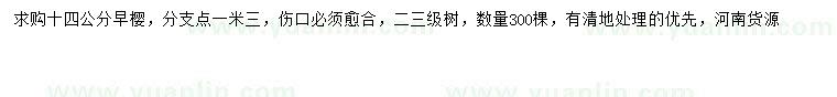 求購14公分早櫻