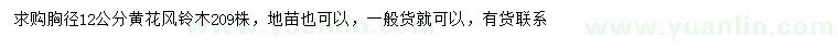 求購胸徑12公分黃花風(fēng)鈴木