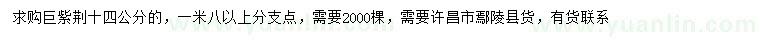 求購14公分巨紫荊