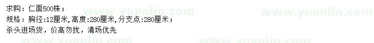 求購胸徑12公分仁面