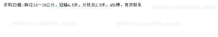 求購16-18公分白蠟