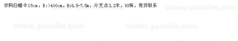 求購胸徑15公分白蠟