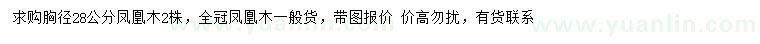 求購(gòu)胸徑28公分鳳凰木