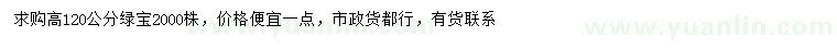 求購高120公分綠寶