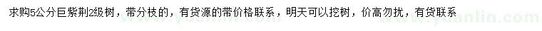求購5公分巨紫荊
