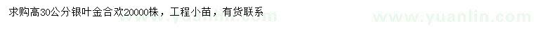 求購高30公分銀葉金合歡