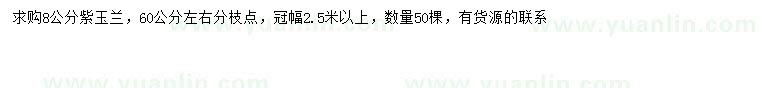 求購(gòu)8公分紫玉蘭