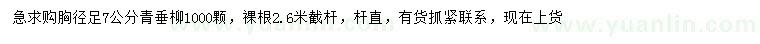 求購胸徑7公分青垂