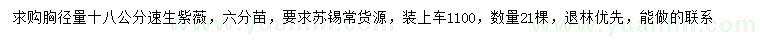 求購胸徑18公分速生紫薇